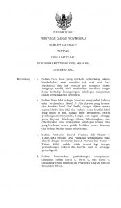 PERDA NOMOR 4 TAHUN 2019 TENTANG DESA ADAT DI BALI