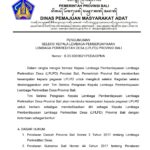 PENGUMUMAN SELEKSI KEPALA LEMBAGA PEMBERDAYAAN LEMBAGA PERKREDITAN DESA (LPLPD) PROVINSI BALI
